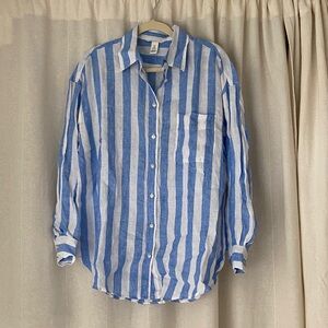 Linen Striped Button Down Shirt